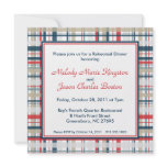 Patriotic Plaid Stripes Square Invitations