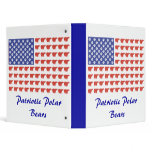 Patriotic Polar Bears 3 Ring Binder