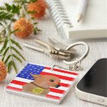 Patriotic Pooch Keychain Square Acrylic Key Chains