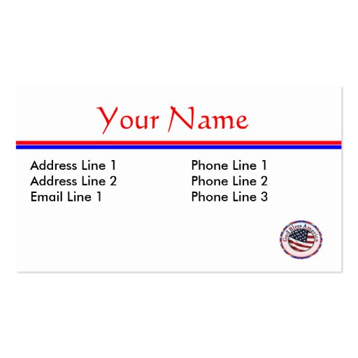 Patriotic Profile Card Template Business Card Templates (back side)