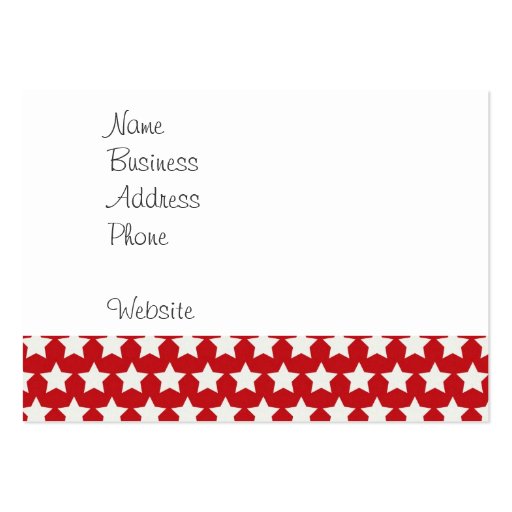 Patriotic Red and White Stars Pattern 4th of July Business Card Templates