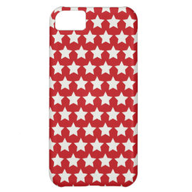 Patriotic Red and White Stars Pattern 4th of July Case For iPhone 5C