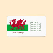 Patriotic Red Dragon Of Wales Name Address Labels