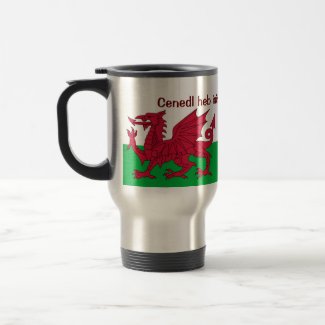 Patriotic Red Dragon Of Wales Travel Mug or Glass mug