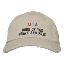 Patriotic Red, White, and Blue Cap Embroidered Baseball Cap