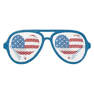 Patriotic Red, White and Blue Heart Sunglasses