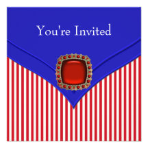 Patriotic Red White Blue All Occasion Party Custom Announcement
