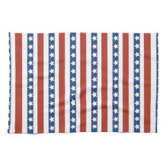 Patriotic Red White Blue Stars and Stripes Freedom Hand Towel