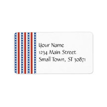 Patriotic Red White Blue Stars and Stripes Freedom Custom Address Labels