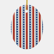 Patriotic Red White Blue Stars and Stripes Freedom Ornament