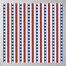 Patriotic Red White Blue Stars and Stripes Freedom Poster