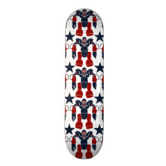 Patriotic Robot Soldier Red White Blue Stars USA Skateboard Decks