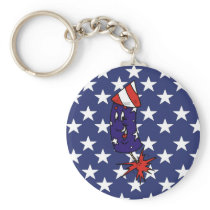 Patriotic Rocket and Stars keychains