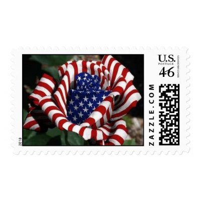 Patriotic Rose Postage by ethier