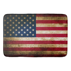 Patriotic Rustic American Flag Bath Mats