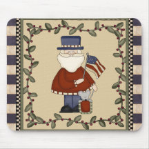 Patriotic Santa Christmas Mousepad
