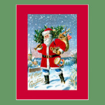 Patriotic Santa Claus Postcard postcards