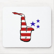 Patriotic Sax Mouse Pads