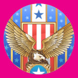 Patriotic Shield Round Sticker