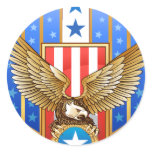 Patriotic Shield Round Sticker
