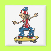 Patriotic Skateboarder magnet