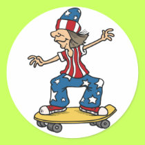 Patriotic Skateboarder stickers