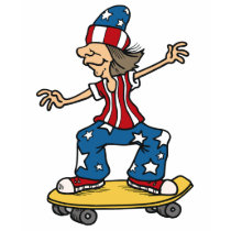 Patriotic Skateboarder t-shirt