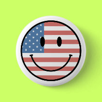 Patriotic Smiley button