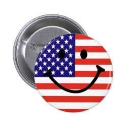 Patriotic Smiley Face Button