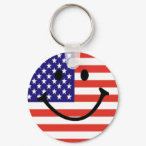 Patriotic Smiley Face keychains