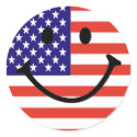 Patriotic Smiley Face stickers by icunow Patriotic Smiley Face stickers