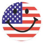 Patriotic Smiley Face stickers