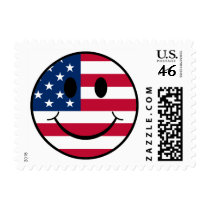 Patriotic Smiley Postage Stamp