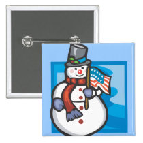 Patriotic Snowman buttons