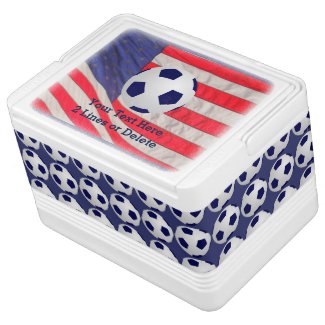 Patriotic Soccer Ball Igloo Cooler, American Flag