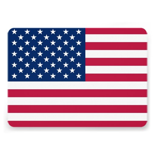 Patriotic, special invitations with Flag of USA (front side)