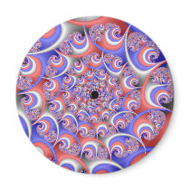 Patriotic Spiral Fractal Fridge Magnet