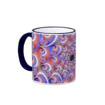 Patriotic Spiral Fractal Mug
