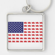 Patriotic Sport Cruiser Motorcycle Key Chains
