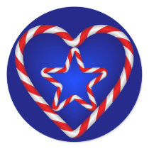 Patriotic Star Heart stickers