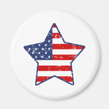 Patriotic Star Refrigerator Magnet