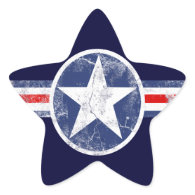 Patriotic Star Vintage Stripes Stickers