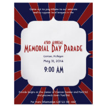 Patriotic Starburst in Red White and Blue Personalized Flyer