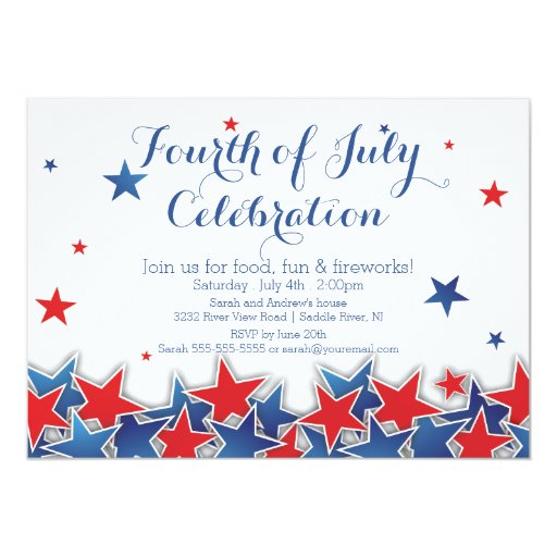 Patriotic Stars 4th of July Party Invitation