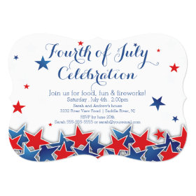 Patriotic Stars 4th of July Party Invitation 5