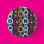 Patriotic Stars and Squares Button