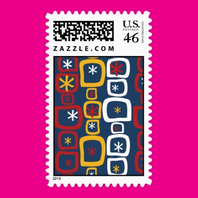 Patriotic Stars and Squares Stamp Zazzle_stamp