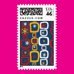 Patriotic Stars and Squares Stamp