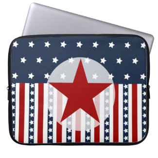 Patriotic Stars and Stripes American Flag Design Computer Sleeve