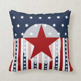 Patriotic Stars and Stripes American Flag Design Pillow